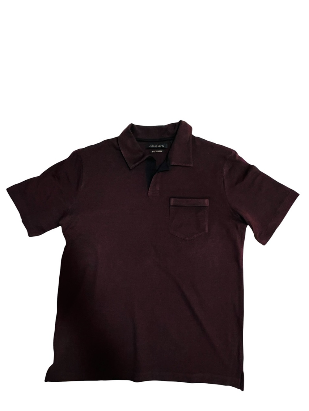 AXIST City Dressing Burgundy Polo Shirt Pocket Men’s Small Cotton